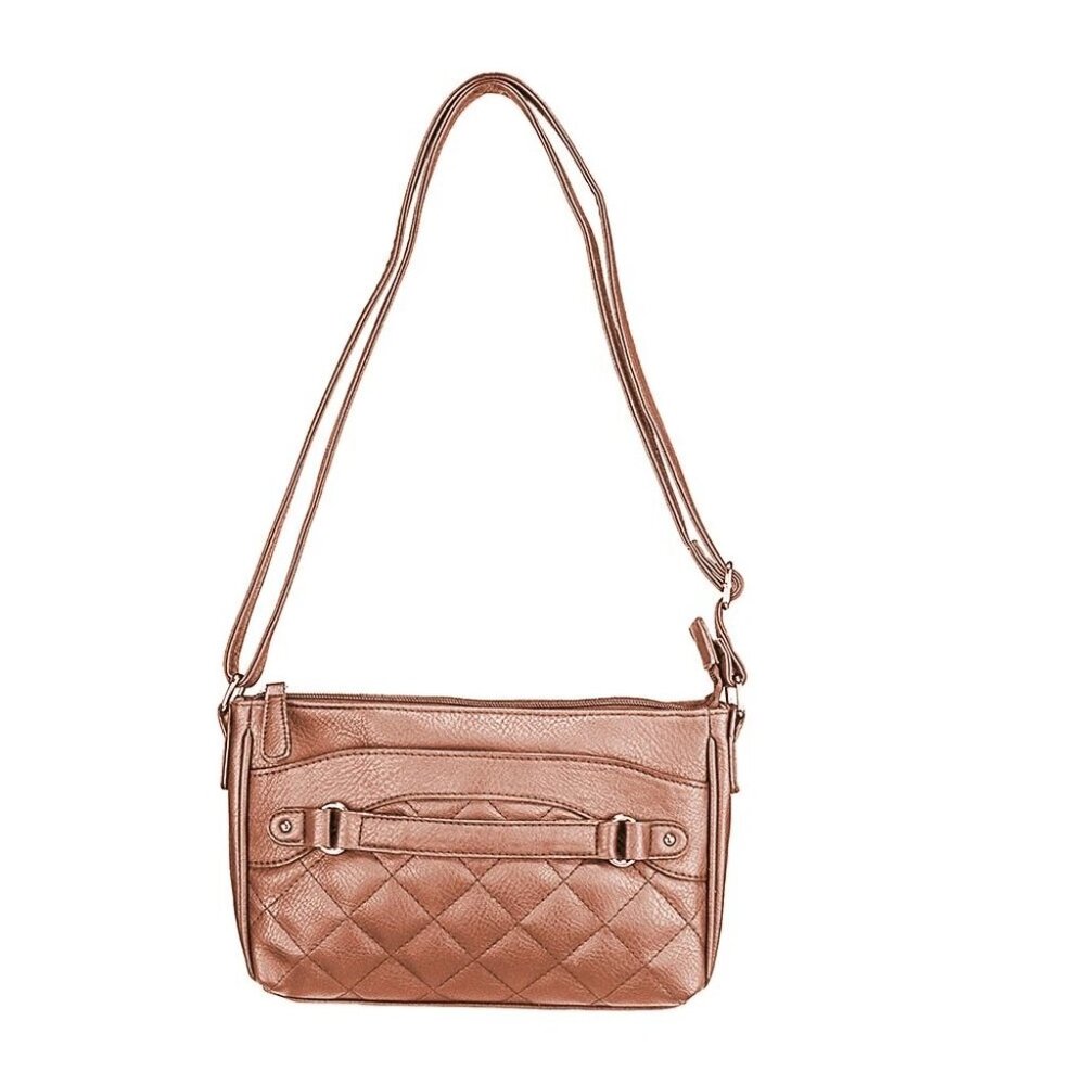 Quilted Crossbody Bag With CCW Compartment, Brown